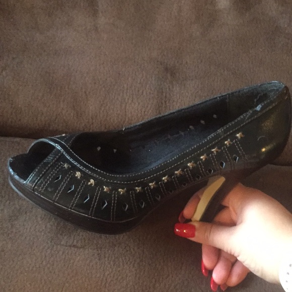 Black open toe heels - Picture 2 of 2